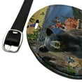 thumbnail image 2 of Great Smoky Mountains National Park Animals North Carolina Tennessee Round Leather Luggage Card Suitcase Carry-On ID Tag, 2 of 6