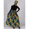 thumbnail image 5 of African Clothes for Women Long Print Skirt with Headscarf Maxi Skirts Ankle-Length WY268, 5 of 5