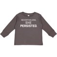 thumbnail image 3 of Inktastic Nevertheless, She Persisted Boys or Girls Long Sleeve Toddler T-Shirt, 3 of 5