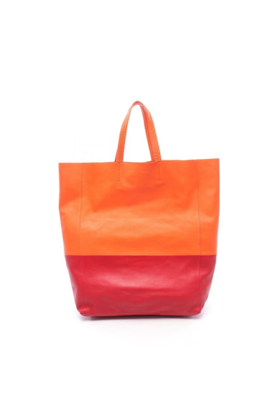 Pre-Owned Celine Horizontal Cabas Tote Bag Handbag Leather Women's Orange/Red