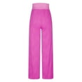 thumbnail image 5 of ZQUUVOU Women's Wide Leg Pants Elastic Waist Solid Color High Waisted Elasticated Trouserhigh Waisted Elasticated Trouser Hot Pink, 5 of 6