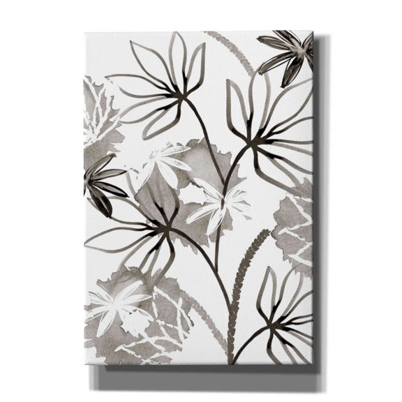 Epic Graffiti 'Monochrome Flowers III' by Flora Kouta Giclee Canvas Wall Art, 18"x26"