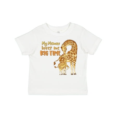 

Inktastic My Memaw Loves Me Big Time Cute Giraffe Family Gift Toddler Boy or Toddler Girl T-Shirt
