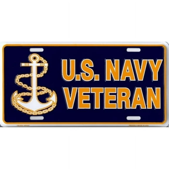 U.S. Navy Veteran Metal License Plate