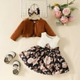 thumbnail image 2 of FYMNSI Baby Girl Clothes Dress and Cardigan Set Toddler Girls Floral Sleeveless Dresses Long Sleeve Winter Velvet Coat, 2 of 3