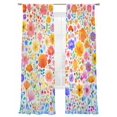 thumbnail image 7 of Spring Floral Sheer Curtains 84 Inch Length 2 Panels Set, Watercolor Colorful Botanical Summer Voile Window Treatment Rod Pocket Curtains Sheers Drapes for Bedroom/Living Room/Kitchen 52"x84"x2, 7 of 7