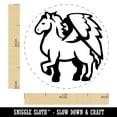 thumbnail image 2 of Mythical Winged Horse Pegasus Self-Inking Rubber Stamp Ink Stamper - Orange Ink - Medium 1 Inch, 2 of 7