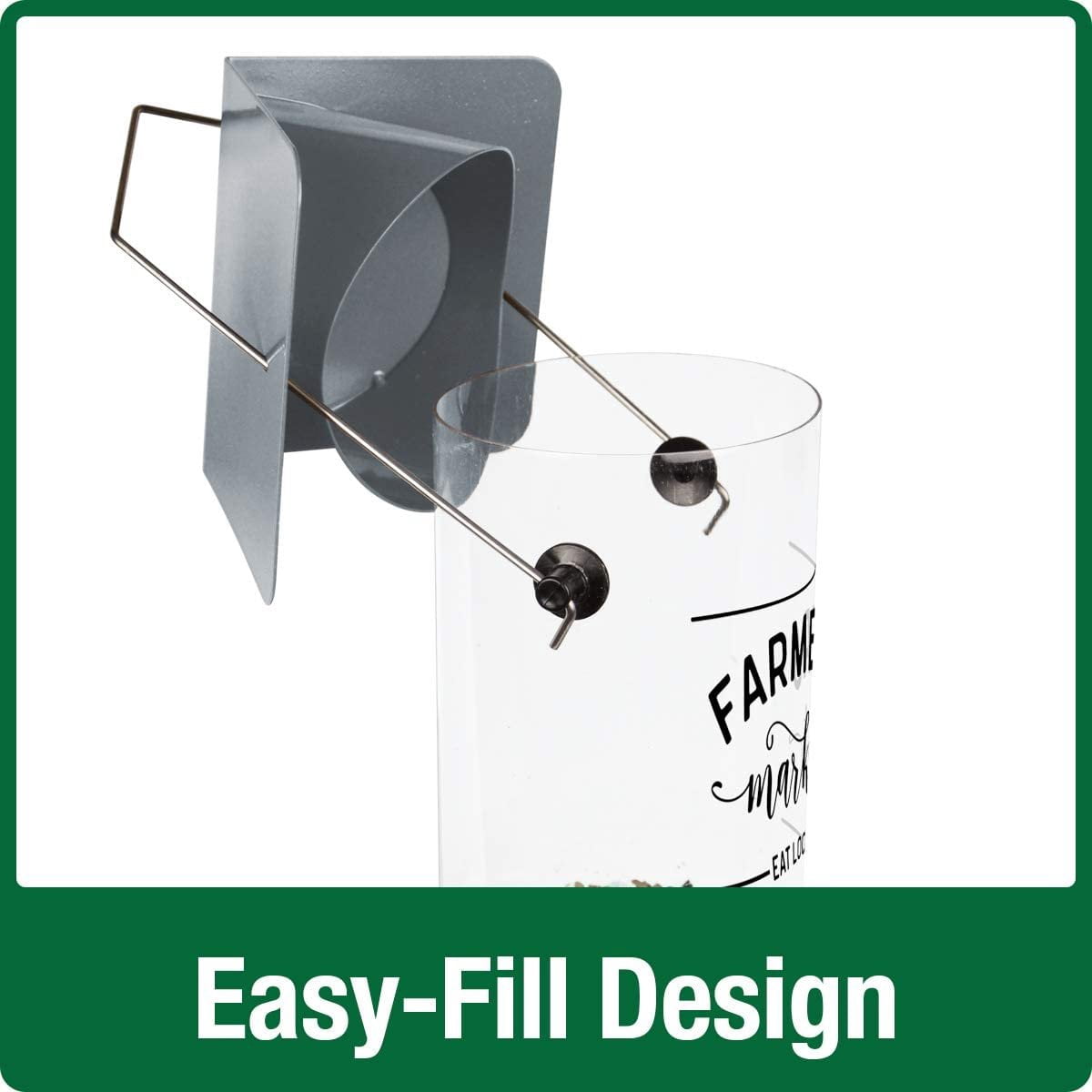 Wild Wings WWWMRS-Deco Farmhouse Deluxe Easy Clean Bird Feeder, Silver