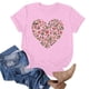 thumbnail image 5 of Primavera Top Mujeres de Moda de Cuello Redondo con Patrones de Corazón de Manga Corta Camiseta Top para Uso Diario Y de Fiesta, 5 of 5