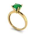 thumbnail image 2 of Clara Pucci 14K Yellow Gold Solid Gold Emerald Solitaire Anniversary Ring for Women - 1.5 cttw Round Cut, 2 of 8