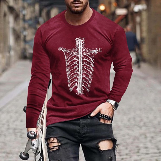Blusas y camisas de manga larga con cuello redondo para hombre, moda informal, estampado, deportivas, de manga larga, cuello redondo, blusas, camisas para hombre, blusa de poliéster