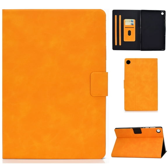 For Lenovo M10 Plus TB-X606F Cowhide Texture Horizontal Flip Leather Case with Holder & Card Slots