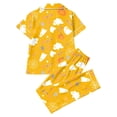 thumbnail image 5 of Gaexia Halloween Fun Print Pajama Set for Women Short Sleeve Long Pants Satin V-Neck Button Down Sleepwear Loungewear Pajama Set, 5 of 5