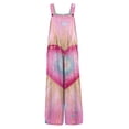 thumbnail image 4 of Fgvctg Valentine's Day Womens Jumpsuits Wide Leg Pant Dressy Overalls Love Heart Graphic Sleeveless Spaghetti Straps Jumpsuit Romper Bib Overalls Oversized Sprimg Pant With Pockets Hot Pink M, 4 of 6