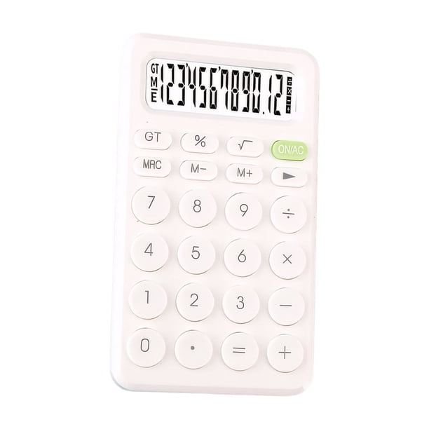 Inteprter Calculadora de gestión financiera eficiente para estudiantes 12 calculadoras portátiles para estudiantes fáciles de usar Computadoras y accesorios blanco