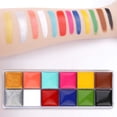thumbnail image 2 of Pintura facial y corporal profesional de aceite CCBeauty 12 colores para Halloween con 10 brochas azules, 2 of 3
