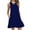 Navy, variant on Fesfesfes Spring Dresses for Women Solid Color Pleated Short Sleeve Dress Loose Casual Semi Formal Dress With Pockets Round-Neck Sun Dress