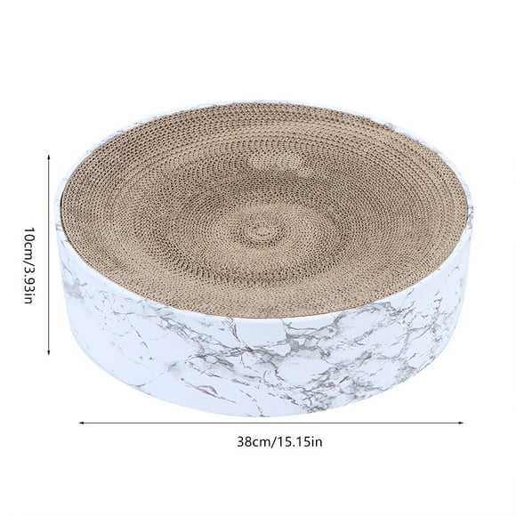 Pet Round Scratcher Bowl Cat Sleeping Toys Marble Type for Fat Cat Scratch Resistant Modern Style