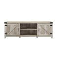 thumbnail image 4 of 4 Pcs Porte de Grange en Métal Meuble TV Table Basse et 2 Tables d'Appoint en Chêne Blanc, 4 of 8