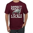 thumbnail image 2 of Wild Bobby Respect The Locals Save Our Oceans Turtle Animal Lover Men Graphic Tee, Maroon, 4X-Large, 2 of 6