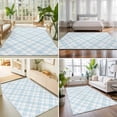 thumbnail image 5 of Light Blue White Checkered 5x8ft Non Slip Area Rug Modern Minimalist Watercolor Country Farm Washable&nbsp;Soft Area Rugs for Living Room, Indoor&nbsp;Circle Carpet for Bedroom Dining Room Kitchen, 5 of 9