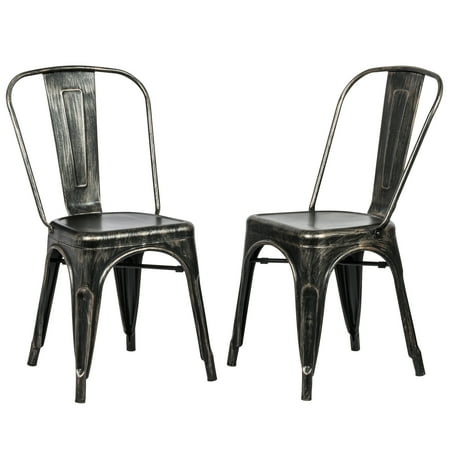 Vitra Set Chair - Carolina Chair and Table Viola Industrial Metal Dining Chairs - Set of 2
