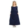thumbnail image 4 of Tiijoy Girls Long Sleeve Scoop Neck Maxi Dress Kids Solid Casual Princess Dress, Sizes 7-8, 4 of 4