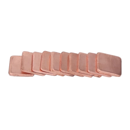 Suodoka 20 Pcs Copper Heat Sink 15x15mm Strong Conduction Fast Dissipation GPU Shim Pad 1.8mm/0.07in