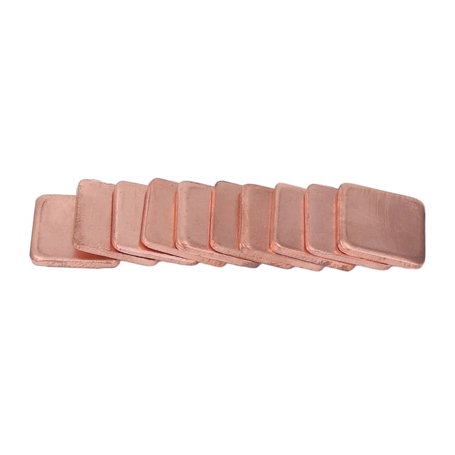 20 Pcs Copper Heat Sink Red Copper Shim 15x15mm Computer GPU Heat Sink Shim Pad For Passive Cooling