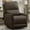 Dark Brown, variant on Korser Small 360 Swivel Rocker Recliner Chairs for Adults, Skin-friendly Fabric with Side Pockets for Living Room,Light Grey