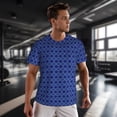 thumbnail image 3 of Wukai Blue Lantern Shapes Print Men's Short-Sleeved Mesh T-Shirt,Quick-Dry Short Sleeve Workout T-Shirt-X-Small, 3 of 8