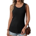 thumbnail image 2 of MOSHU 2 Pack Tank Tops for Women Crew Neck Sleeveless Tops Dressy Casual Loose Fit Summer Shirts, 2 of 9