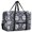 Geometric Flower Blue Pattern, variant on Geometric Triangle Beige Pattern Foldable Travel Duffel Bag, Weekend Overnight Bag with Front Pocket & Trolley Strap, Water Resistant Oxford Gifts for Air Travel Weekend Gym,17.7 X 6.3 X 12.6 Inches