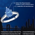 thumbnail image 2 of Gem Stone King 10K White Gold Fancy Blue Zirconia Engagement Ring for Women | 10.00 Cttw | Pear Shape 9X6MM | Gemstone Birthstone | Size 9, 2 of 6