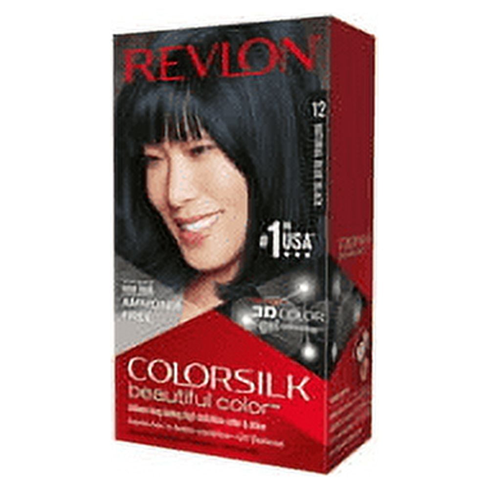 Revlon Colorsilk Beautiful Color, Natural Blue Black [12] 1 ea (Pack of 4)