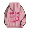 thumbnail image 5 of Hoodie Women Cute Fall Oversized Hooded Long Sleeve Puff Drop Shoulder Hoody Graphic Cotton Hoodies Sweatshirts(Pink,XXL), 5 of 5