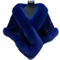 thumbnail image 2 of tasrioml Thickened Warm Solid Color Fluffy Cape Coat Women Winter Faux Mink Fox Fur Shawl, 2 of 8