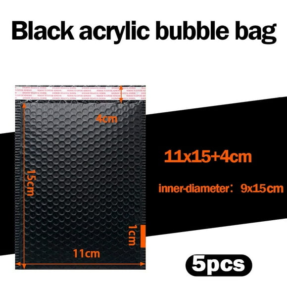 Mohdy Waterproof Bubble Wrap Courier Bag (Black) 11*15+4,5Pcs Bubble Mailers Padded Envelopes Lined Poly Mailer Seal Black,Include:5* Waterproof Bubble Wrap Parcels,Material:High Quality