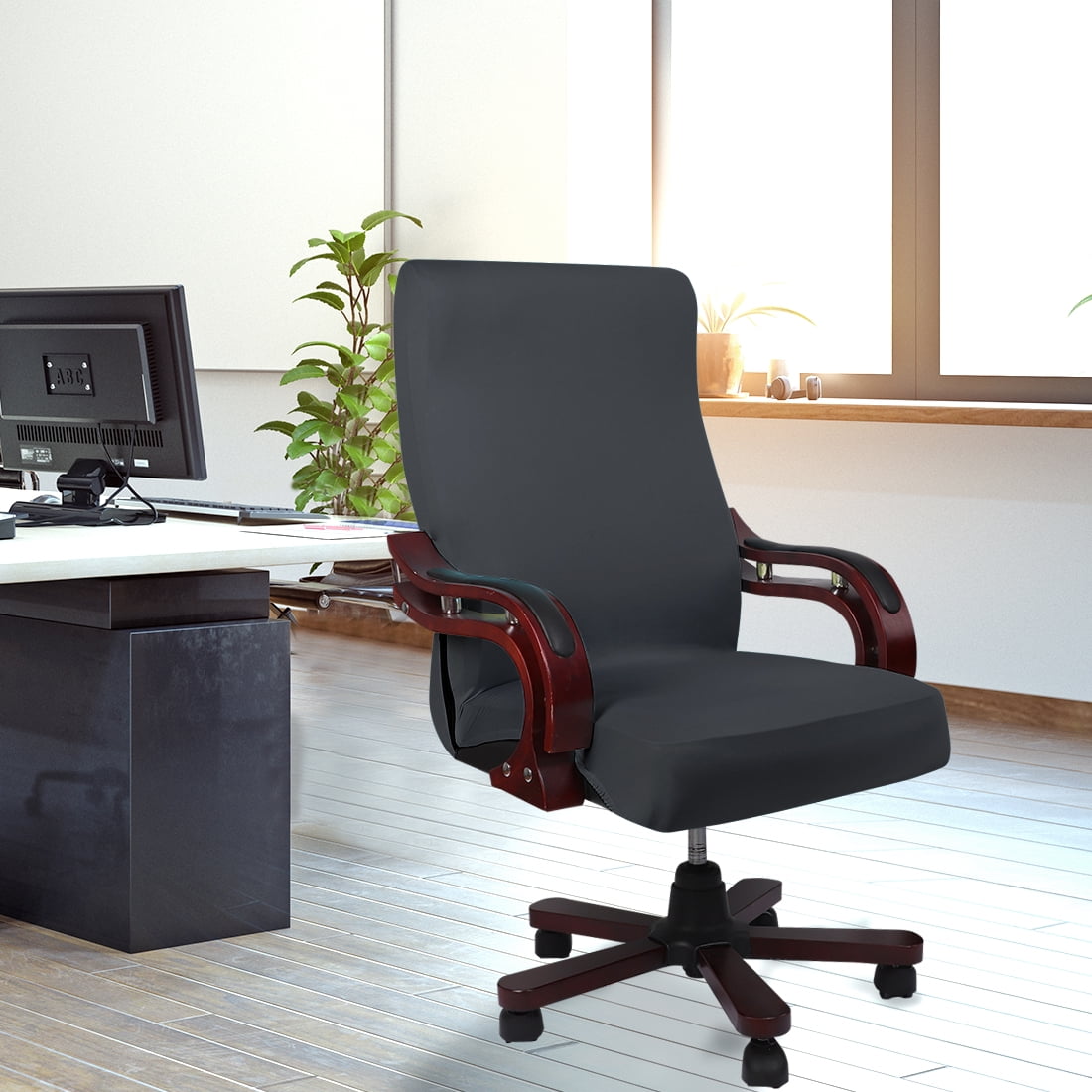 Details about / Elastic Stretch Arm Chair Seat Cover Office Universal Desk Rotat Seat Covers