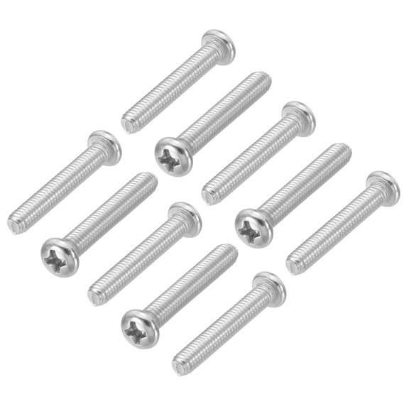 Uxcell Phillips Pan Head Screws, 60 Pack M4-0.7 x 30mm 304 Stainless Steel 18-8 Full Thread Pan Head Machine