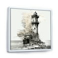 thumbnail image 2 of Designart "Enigmatic Monochrome Beacon I" Coastal Floater Framed Canvas Wall Art, 2 of 5