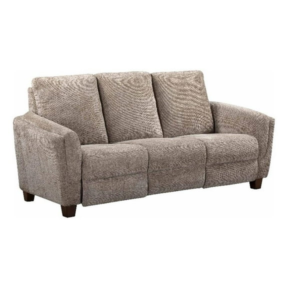 Pemberly Row Contemporary Fabric Biscotti Power Reclining Sofa