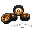thumbnail image 4 of segolike 4 Pcs Roues et Pneus RC Pièce RC pour Wltoys Voiture RC Crawler 1/14 Accessoires DIY Or, 4 of 9