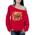 thumbnail image 1 of Awkward Styles Halloween Sweatshirt Pumpkin Dinosaur Off Shoulder Tops for Women, 1 of 4