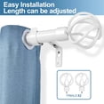 thumbnail image 2 of Urbanest 1" Diameter Designer Birdcage Single Curtain Rod – Heavy Metal Decorative Finials, Drapery Hardware for Window Treatments, 84" to 120", Glossy White, 2 of 6