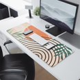 thumbnail image 2 of Long Mouse Pads for Desk,Orange Boho Geometric and Plant Pattern Desk Mats on Top Of Desks, Desk Mouse Pad Extra Large with 3mm Non-Slip Base and Stitched Edge for Gaming,Office,Work,Home 31.5"x11.8", 2 of 6