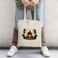 thumbnail image 2 of Cozy Autumn Tote Bag - Canvas Multifunctional Reusable Shopping Bag with Festive Pumpkin and Lantern Design Perfect for Parties & Travel, 2 of 4