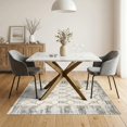 thumbnail image 3 of ODIKA 5'x7' Ultra-Soft Area Rug, Large Bound Trellis Faded Border Transitional Vintage None Washable, Bare feet friendly, Silk-Touch for Bedroom Home office, 3 of 7