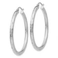 thumbnail image 2 of 14K White Gold Earring Hoop Women'S Diamond-Cut 40 mm, 2 of 4
