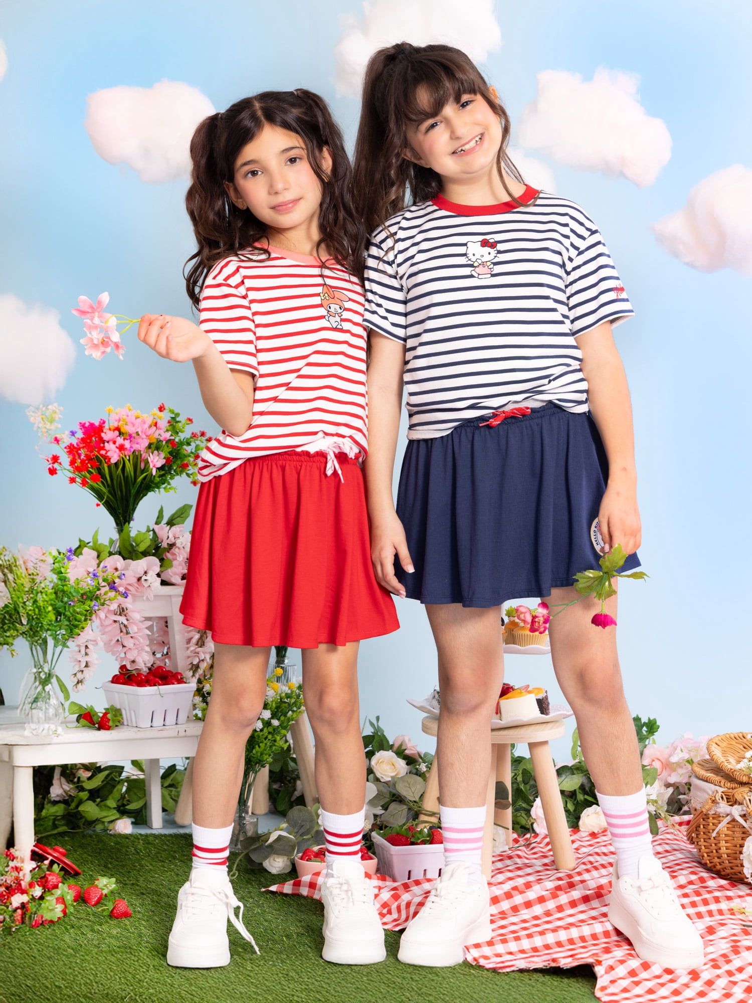 Wonder Nation x Hello Kitty Girls Double Waistband Skort, Sizes 4-16